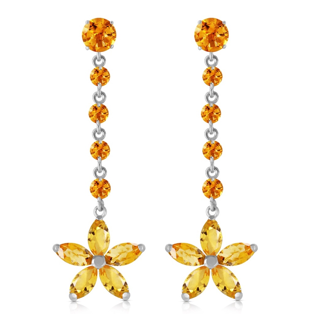 SOLID GOLD CHANDELIERS EARRINGS WITH CITRINES - Picture 2 of 6